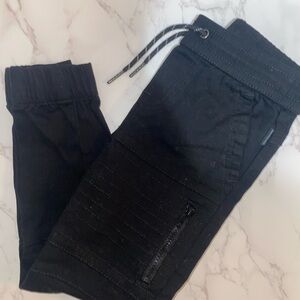 Black Jogger Pants with Zipper Pocket